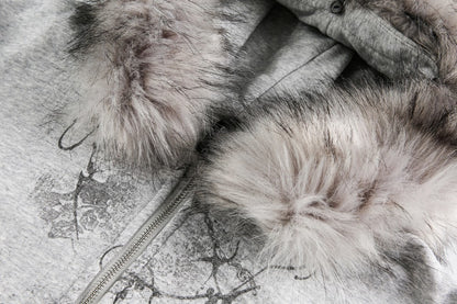 European and American Style Autumn Winter Fleece Hat Sweatshirt Hip Hop Printed Pattern Pullover Hoodie Street Fashion y2k Coat