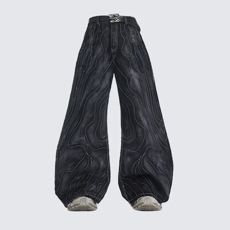 American Style Men's Jeans Spring Summer High Street Flared European and American vibe Vintage Style Fashion Flared Pants