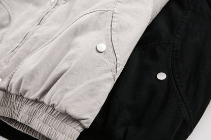 GUOWEAR Pearl Canvas Mountain Eagle Fleece-Lined Jacket American Street Wasteland Style Cotton Coat Men's Fleece-Lined Thickened Jacket