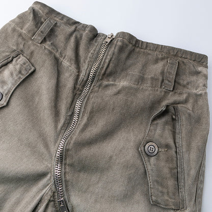 High Waist Diagonal Zipper Cargo Pants Loose Straight Casual Pants Trendy Brand Versatile Long Pants Leg-Lengthening Loose Comfortable