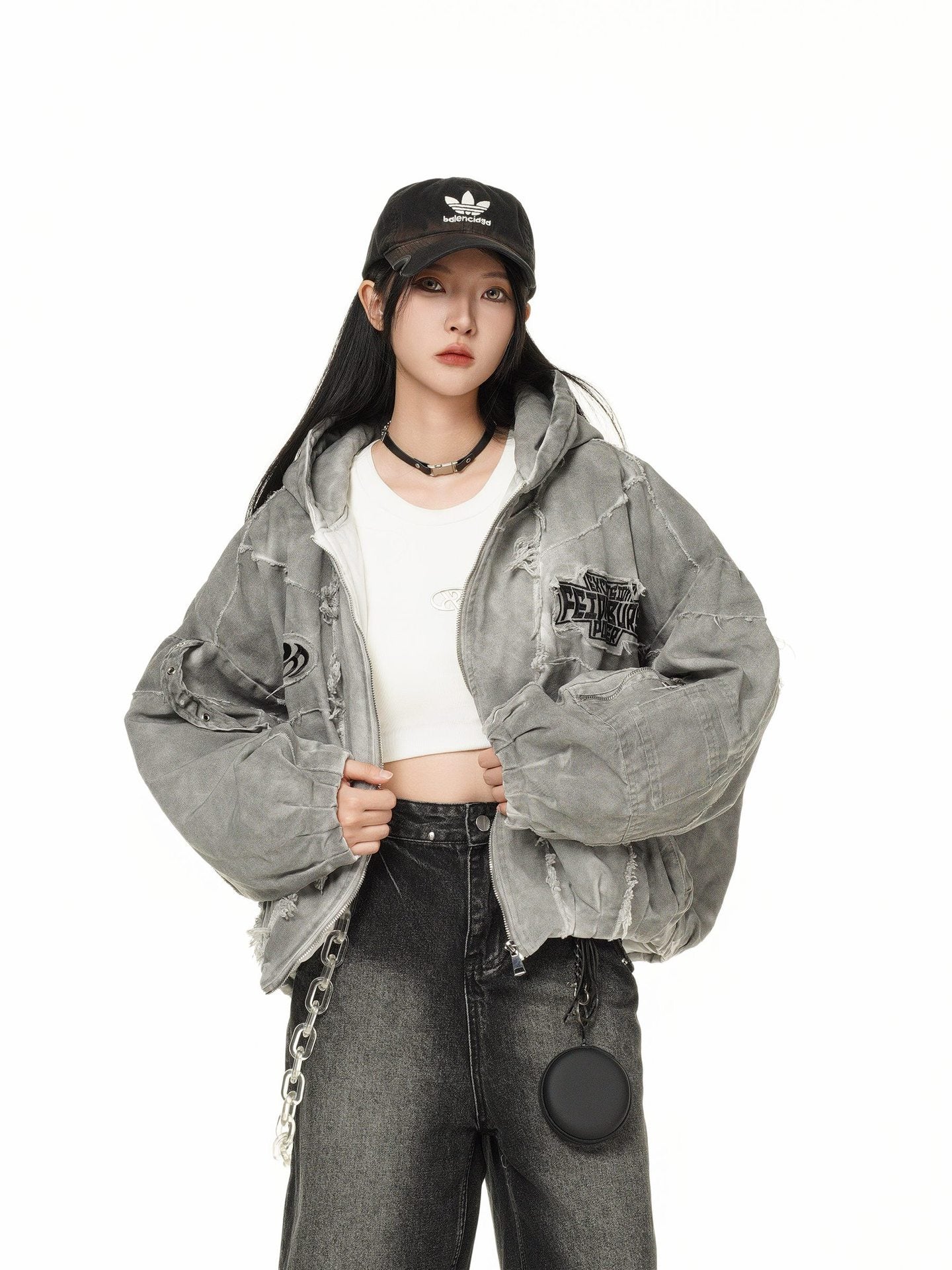 GUO WEAR Wasteland Style National Trend Mottled Vintage Workwear Jacket for Men and Women Winter Cotton Coat Casual Versatile