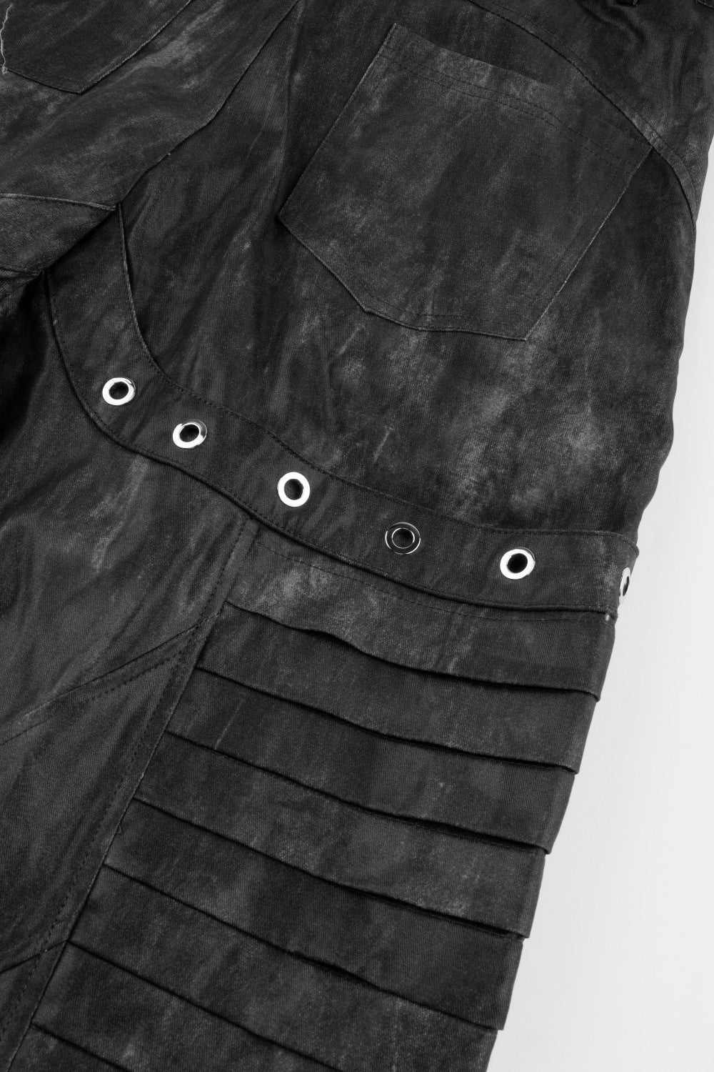 Dark Heavy Industry Structure Double Layer Structure Spliced Wide Leg Loose Frayed Tassel Distressed Jeans