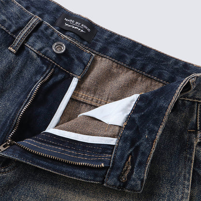 Washed High Waist Loose Jeans Unisex Trendy Casual Straight Wide Leg Pants Autumn Winter Versatile Long Washed Vintage