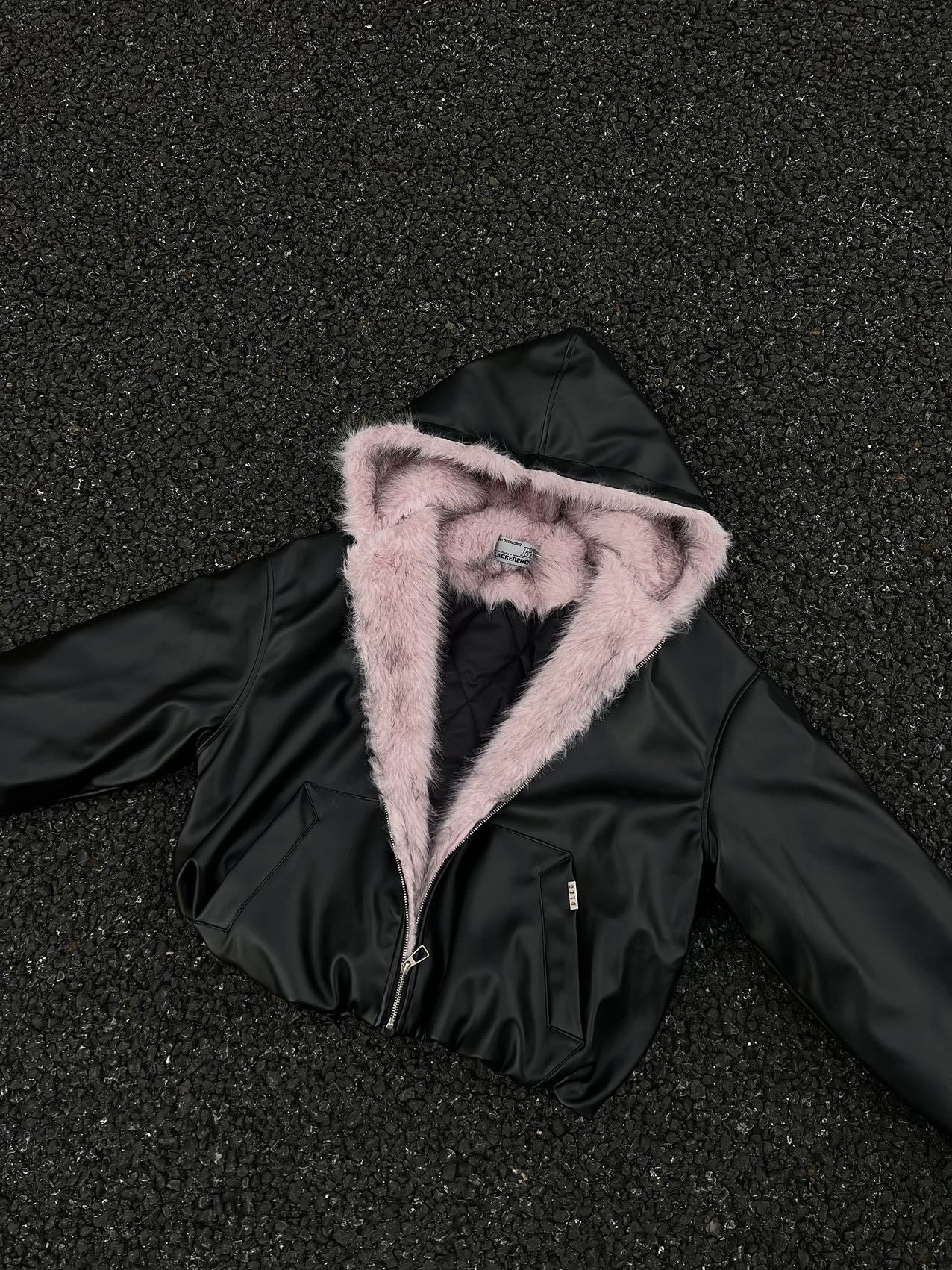 National Trend American Retro PU Padded Cotton Thickened Fur Collar Hooded Cotton Jacket Men's Winter Loose Versatile Cotton Coat