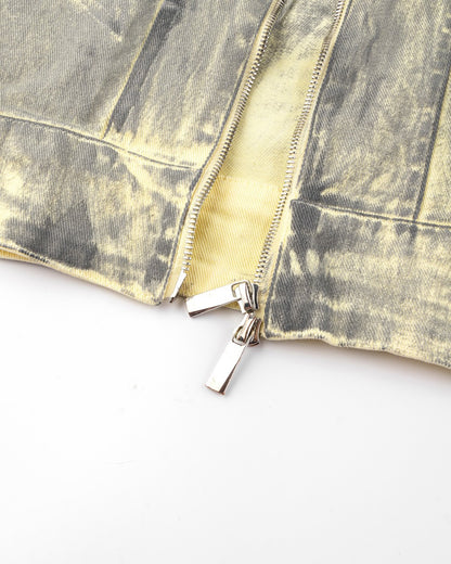 2025Autumn American High Street Heavy Craft Hand-painted Denim Jacket for Men and Women Retro Street Distressed Washed Jeans